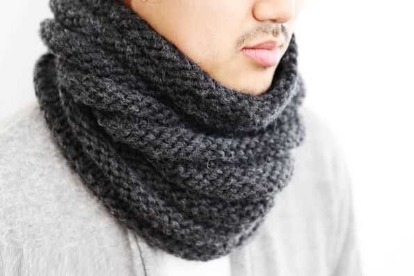 Knitted cowl pattern on circular needles