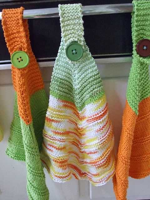 Free knitted hanging dish towel patterns