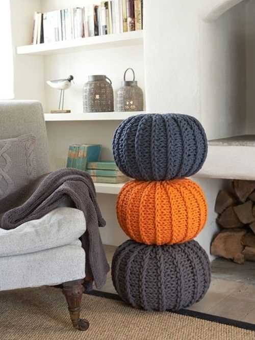Diy knitted pouf pattern