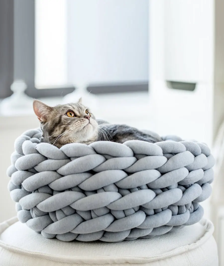 Knit cat bed pattern