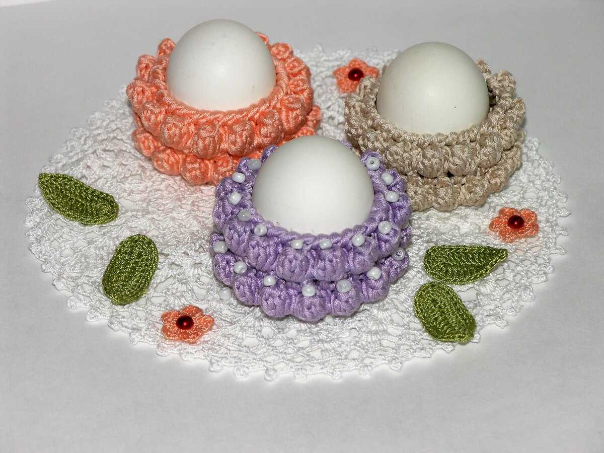 Easter egg dishcloth knitting pattern