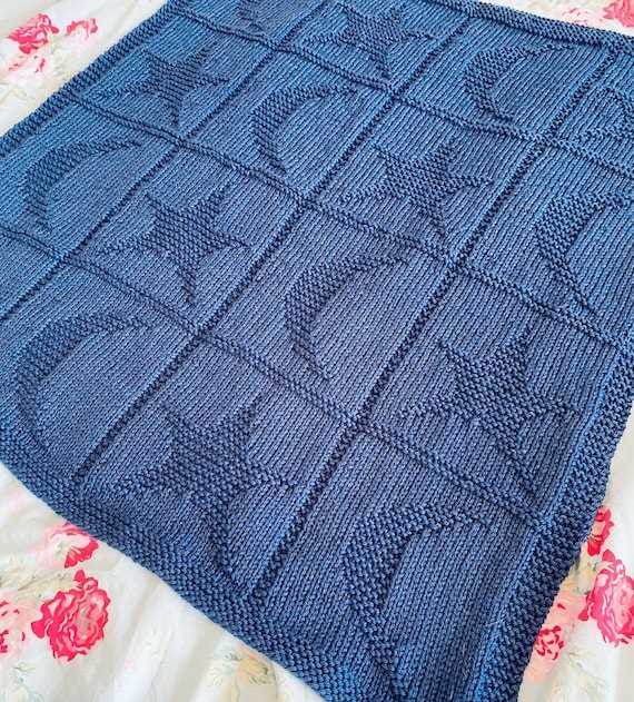 Knitted star blanket pattern