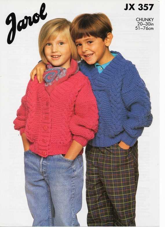 Chunky knit childrens cardigan pattern