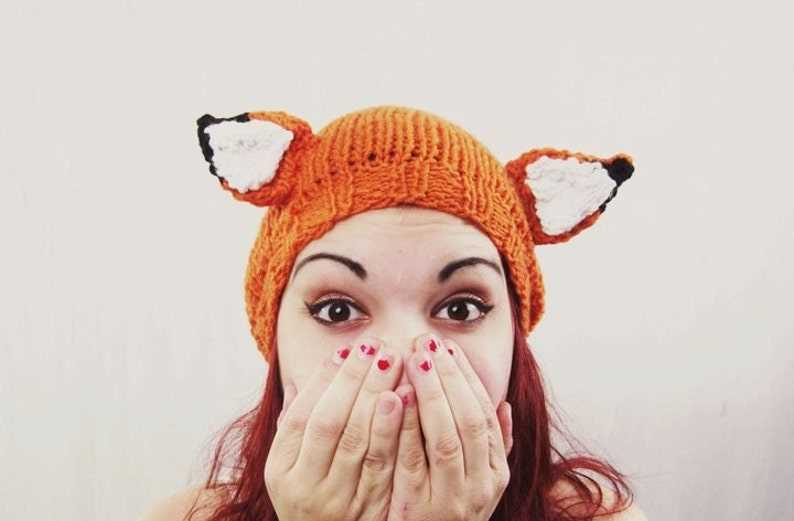 Fox beanie knitting pattern