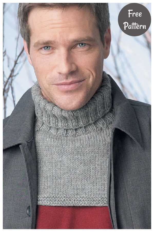 Knit turtleneck dickey pattern