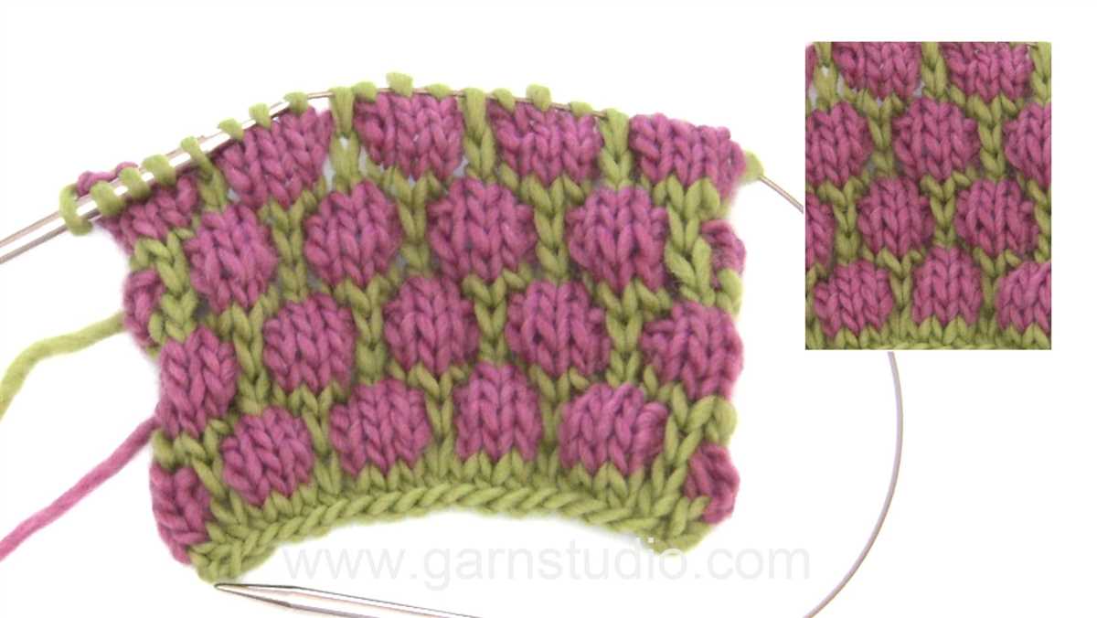 Bubble stitch knit hat pattern