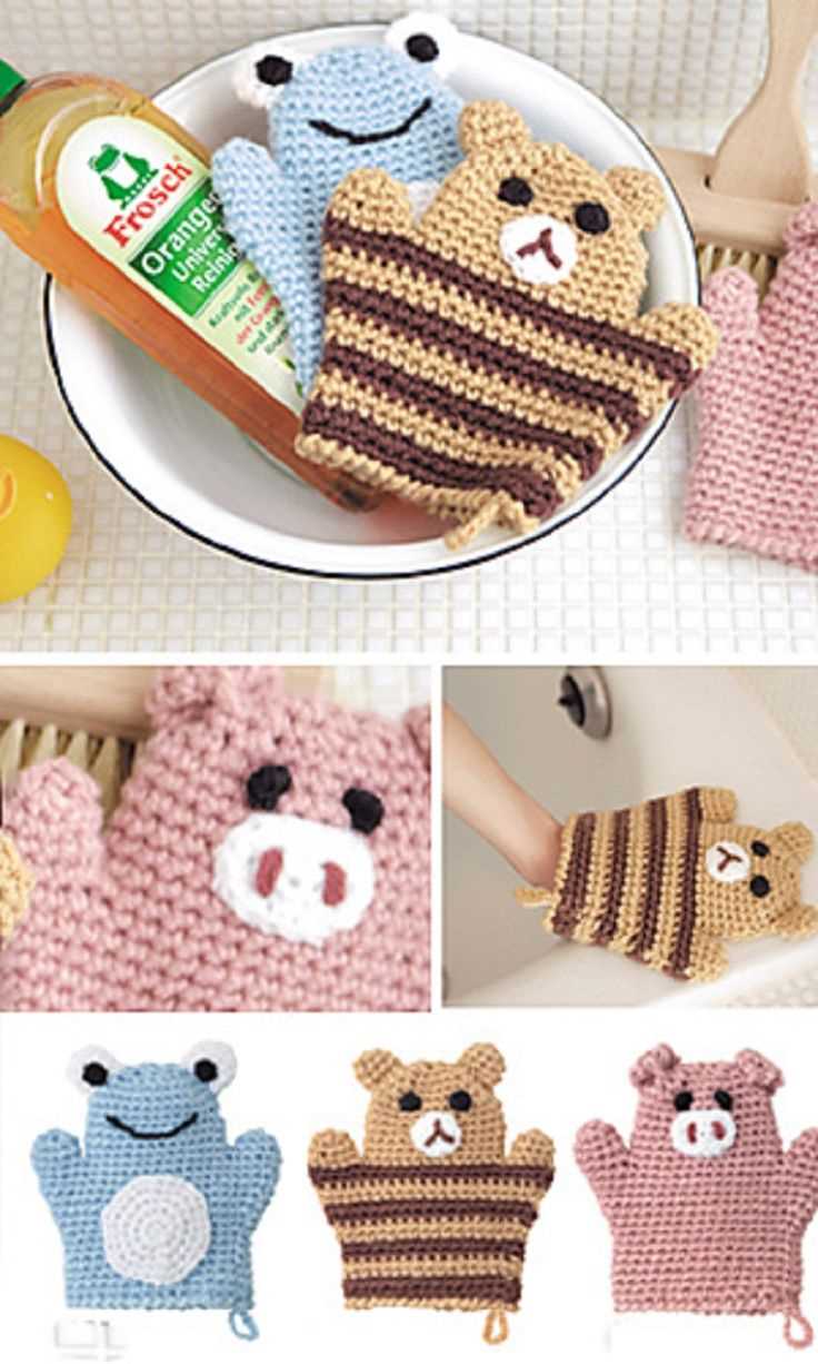 Free pattern knitted bath mitt