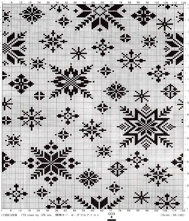 Knit snowflake pattern