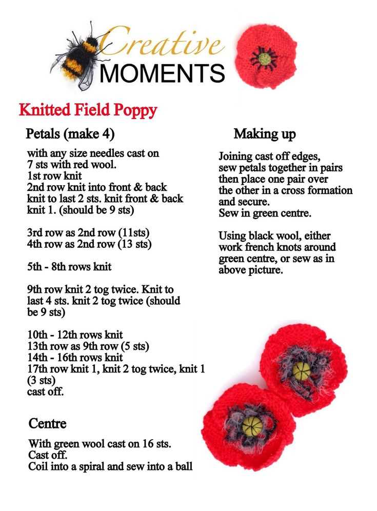 Knit poppy pattern free