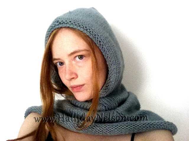 Easy hooded scarf knitting pattern