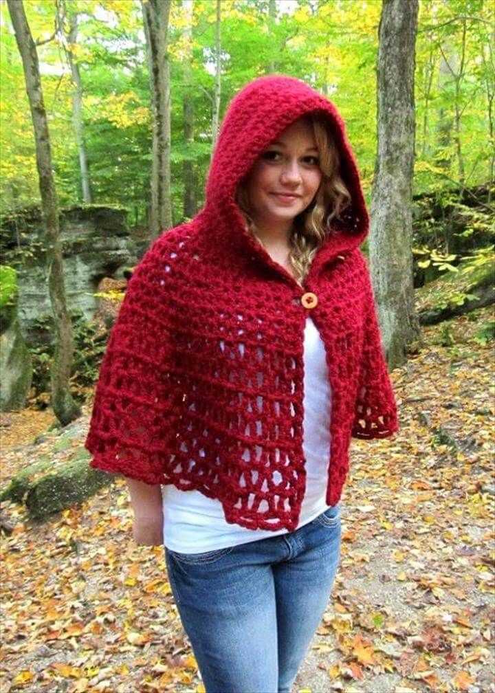 Hooded cape knitting pattern