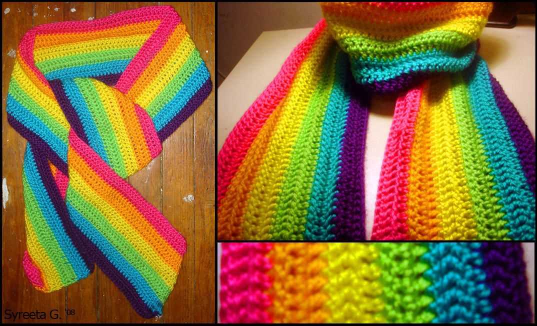 Rainbow scarf knitting pattern
