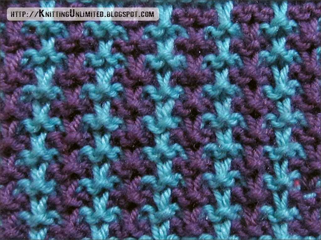 Flower stitch knitting pattern