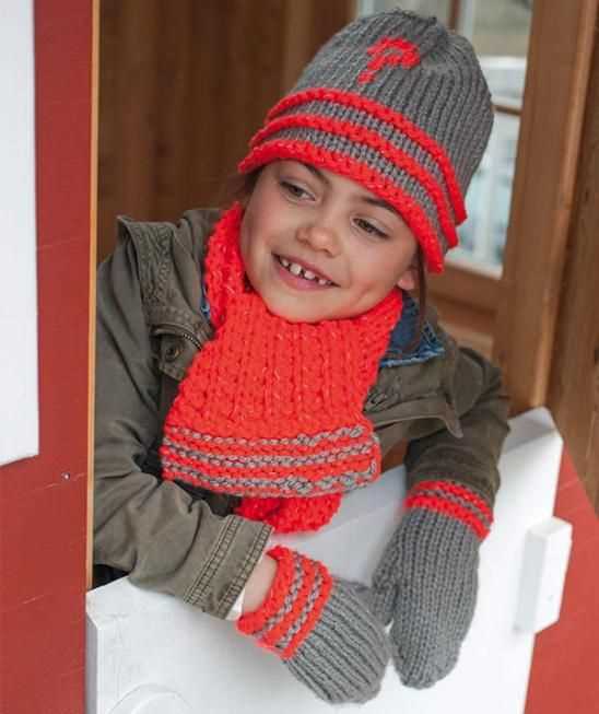Child's hat and scarf knitting pattern