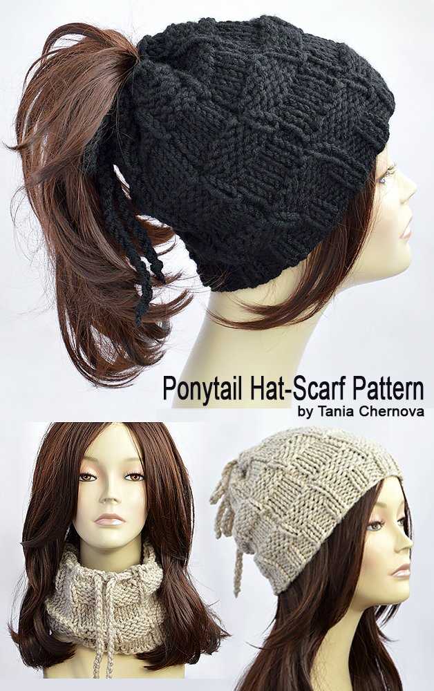Free knitting pattern for hat with ponytail hole