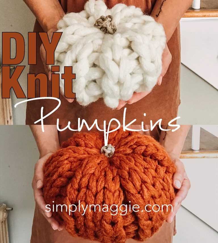 Chunky knitted pumpkin pattern