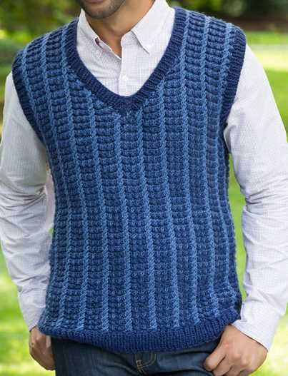 Men's v neck vest knitting pattern