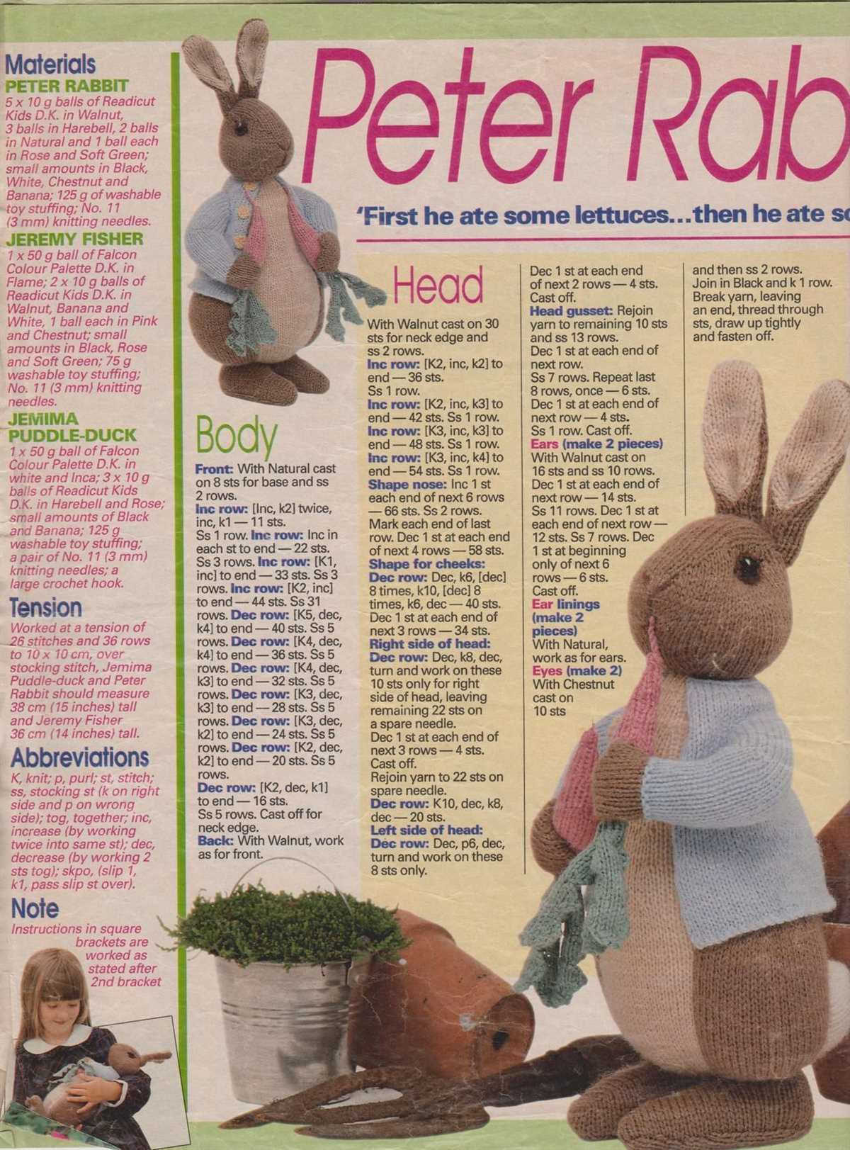 Jemima puddle duck knitting pattern free