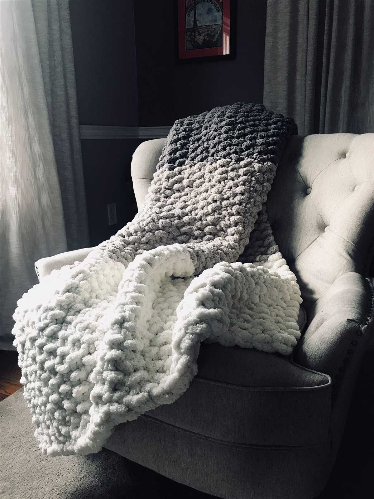 Chenille blanket knitting pattern