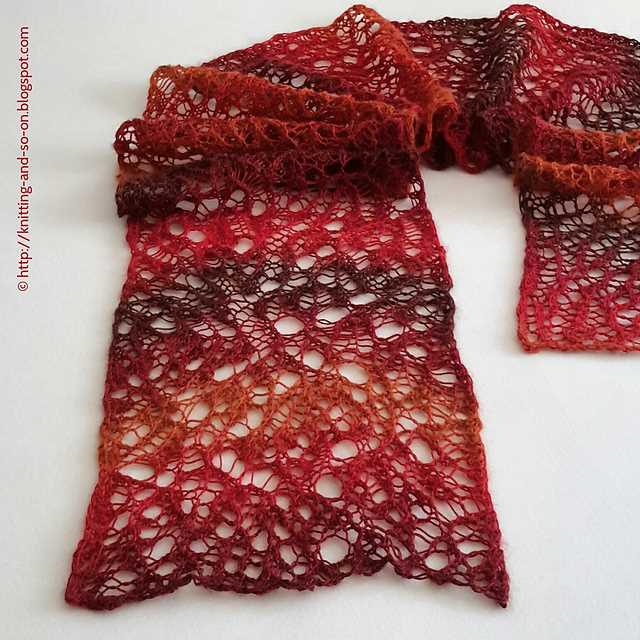 Lace scarf pattern knitting