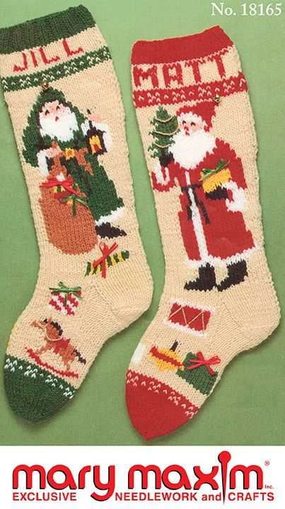 Knitted santa christmas stocking pattern