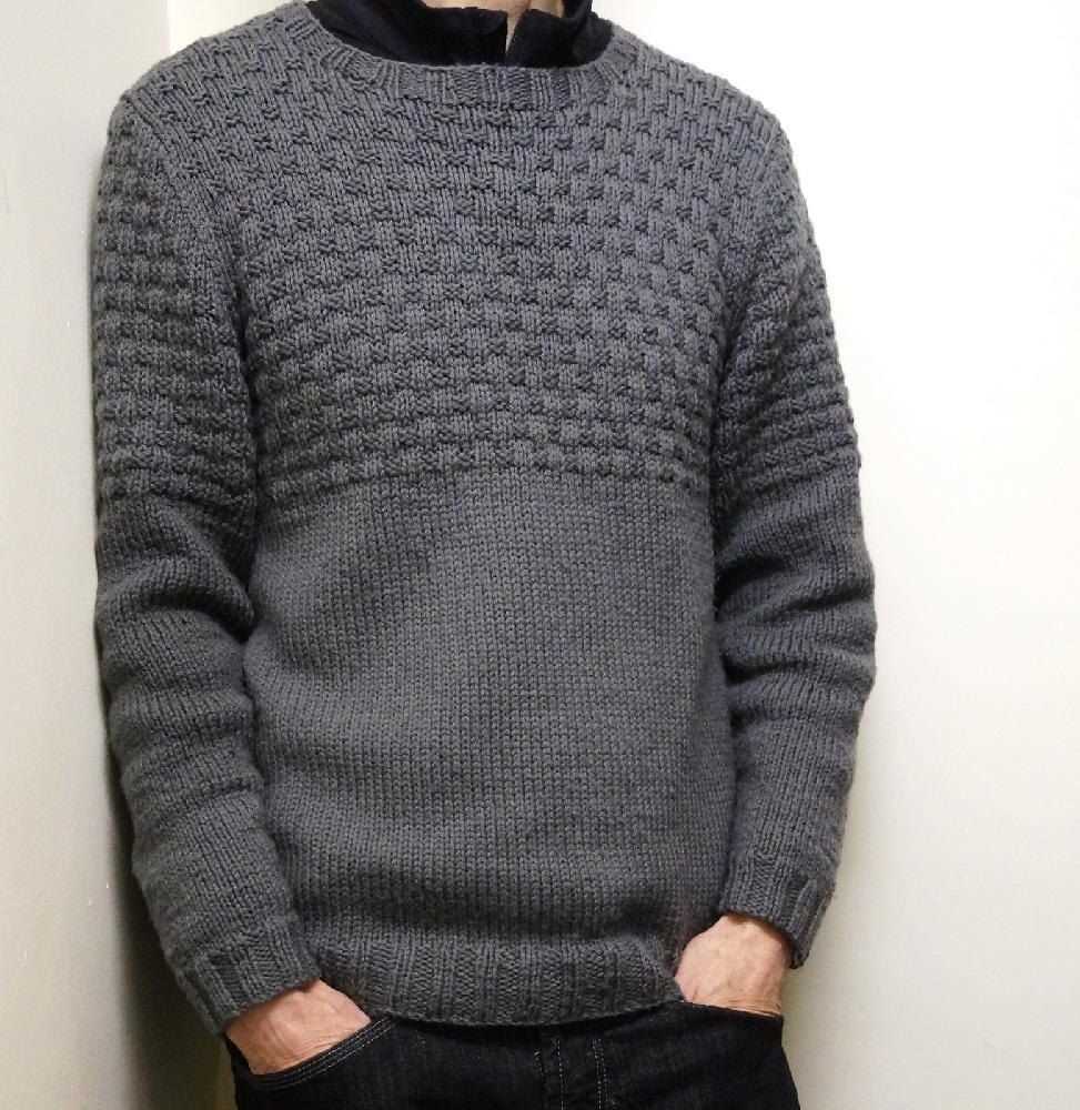 Mens pullover sweater knitting pattern