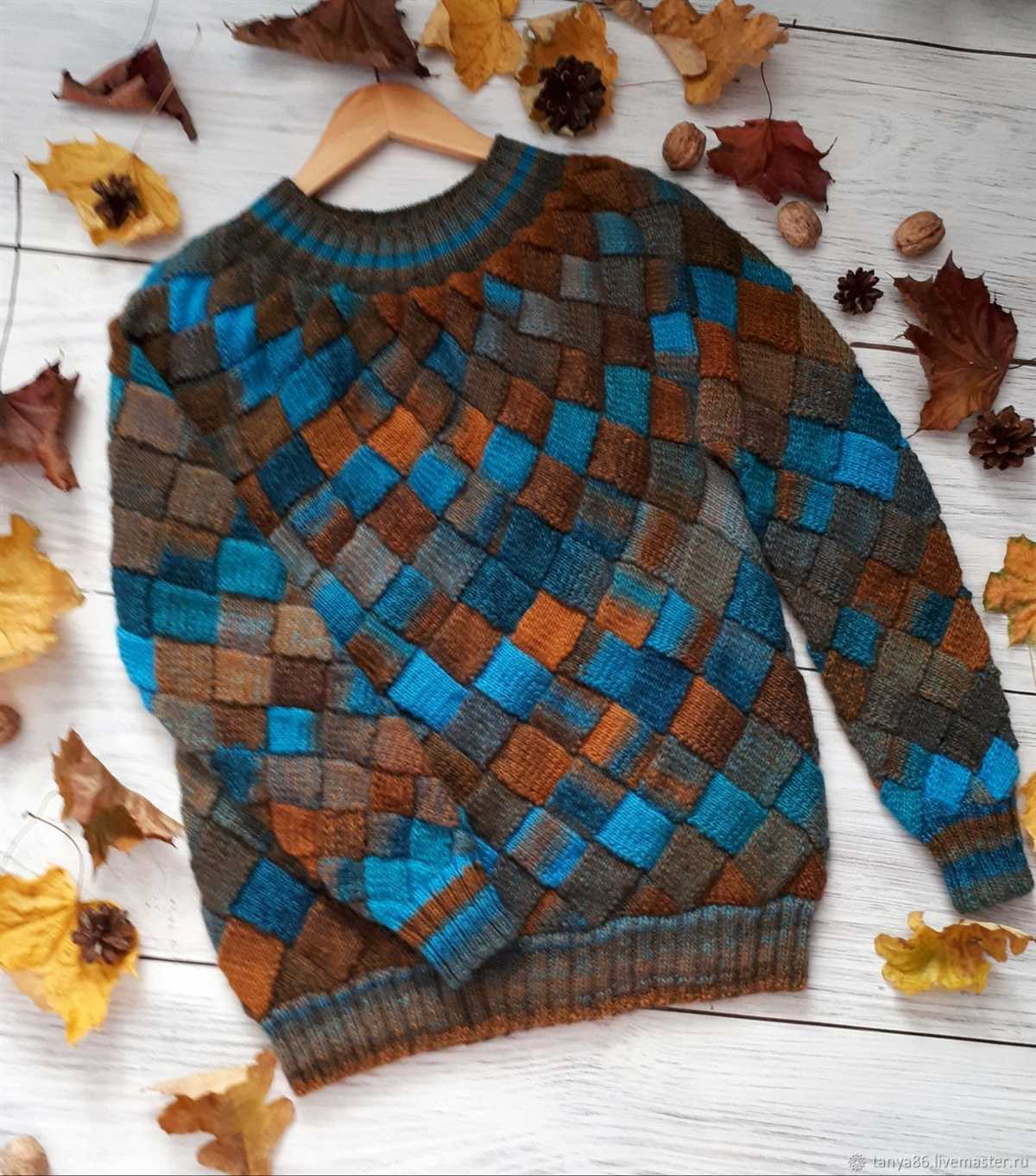 Entrelac knitting patterns sweater
