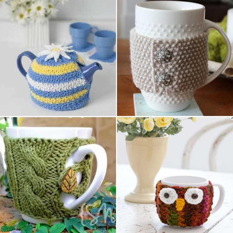 Knit coffee mug cozy pattern