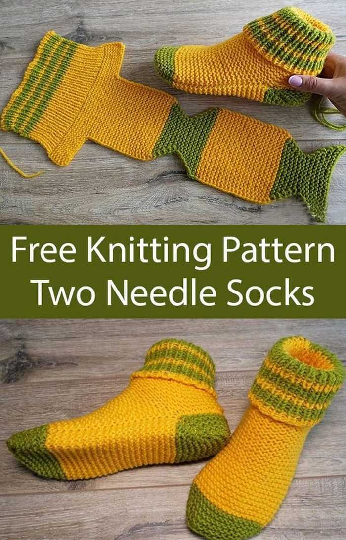 Socks knitting pattern two needles