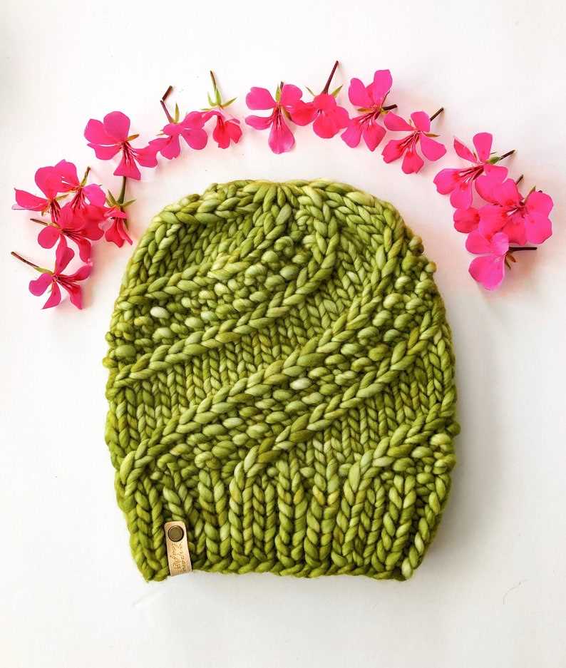 Chunky yarn knit hat pattern