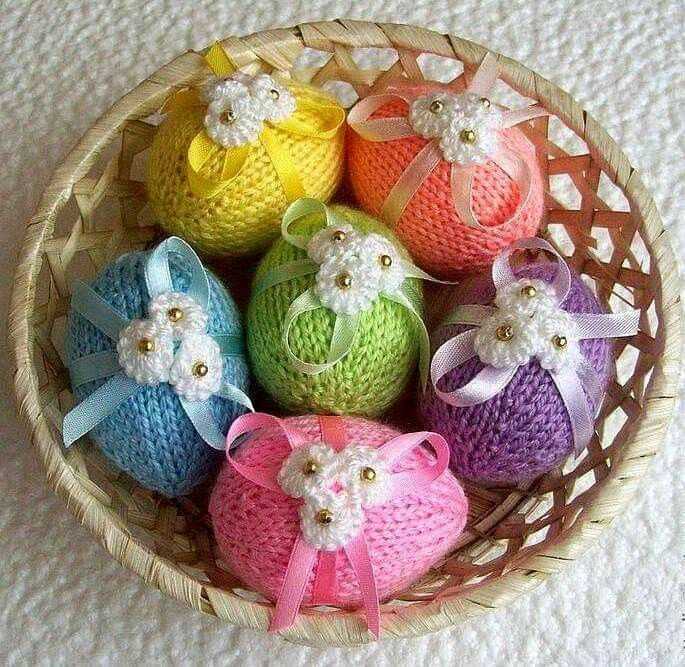 Easter egg dishcloth knitting pattern