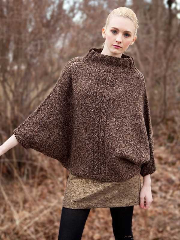 Poncho with sleeves knitting pattern free