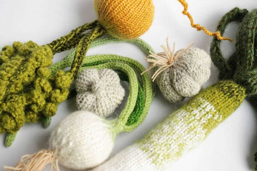 Knitted fruit and veg patterns