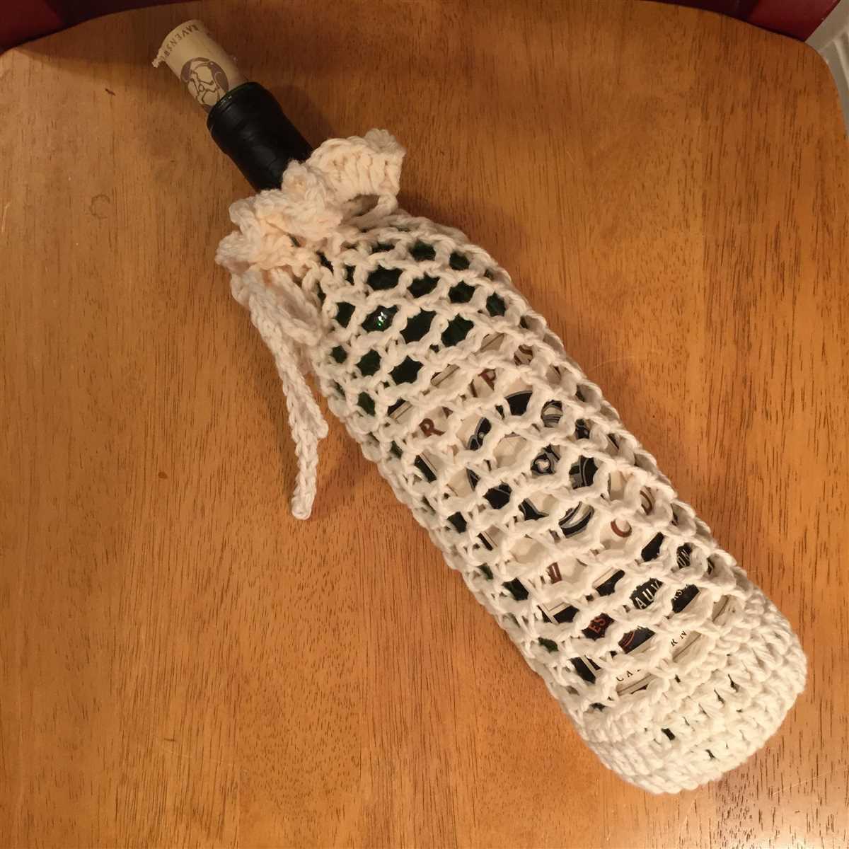 Knitted wine bottle bag pattern