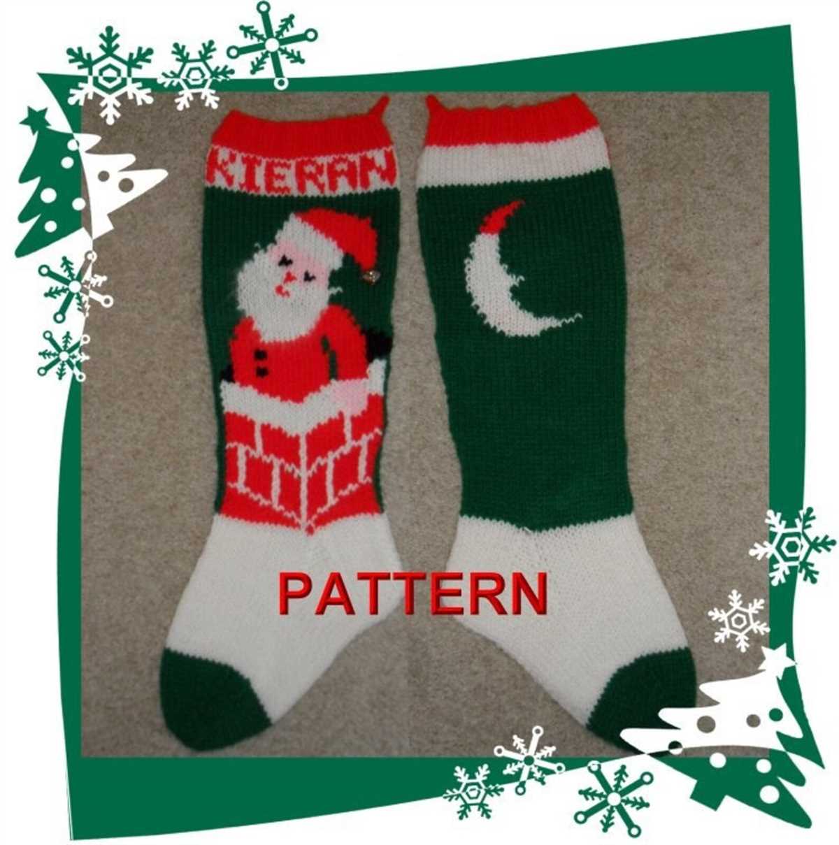 Knitted santa christmas stocking pattern
