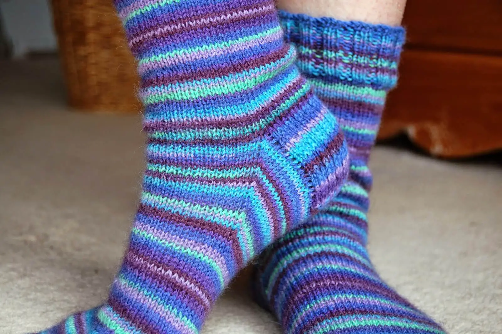 Bed socks knitted pattern