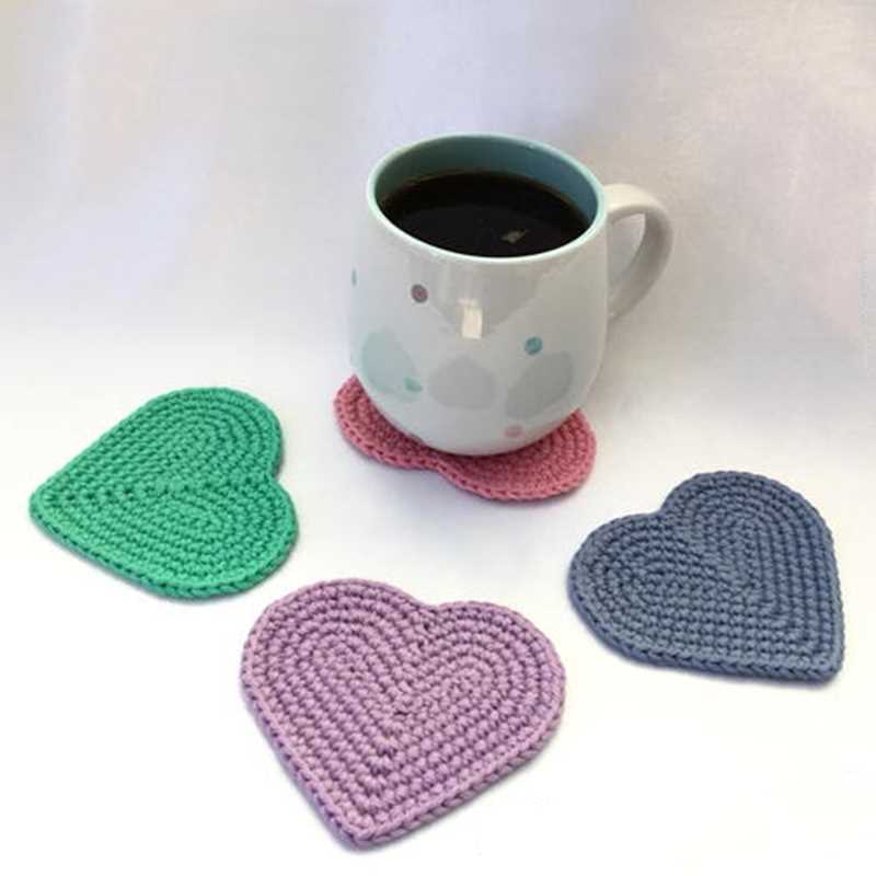 Heart shaped knitted dishcloth pattern