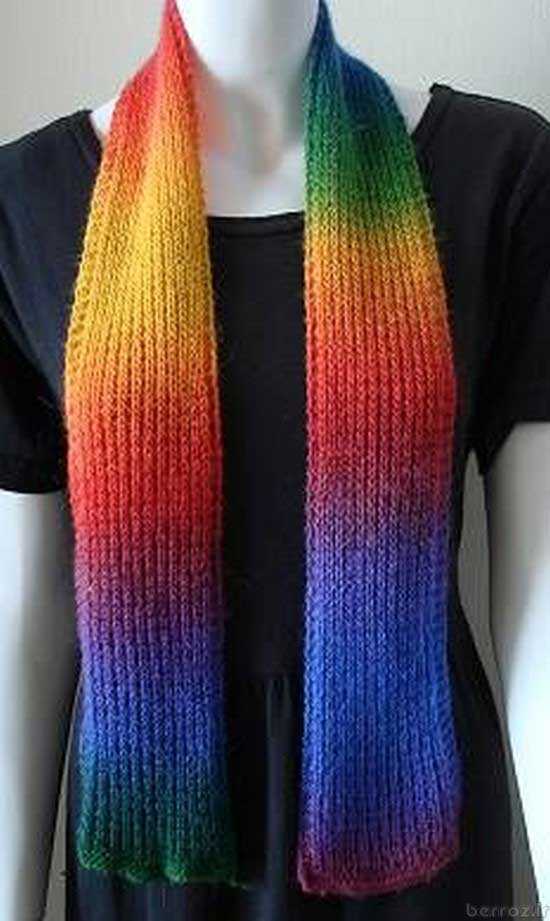 Rainbow scarf knitting pattern