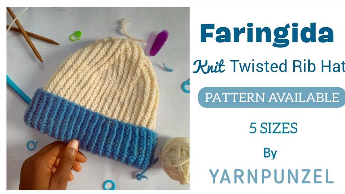 Easy rib knit hat pattern