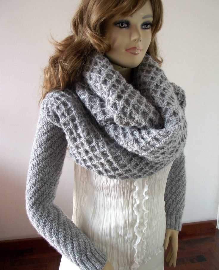 Sweater scarf with sleeves knitting pattern