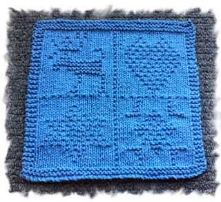 Chinese wave knit dishcloth pattern