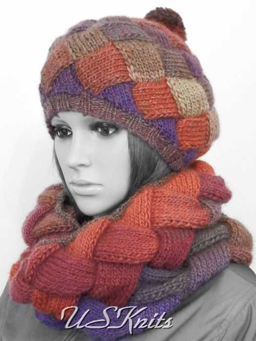 Entrelac beret knitting pattern