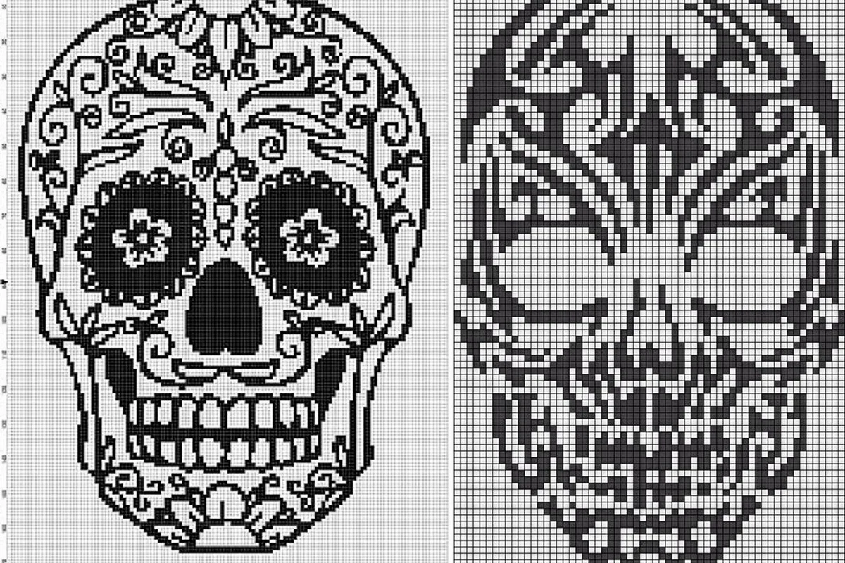 Sugar skull knitting pattern