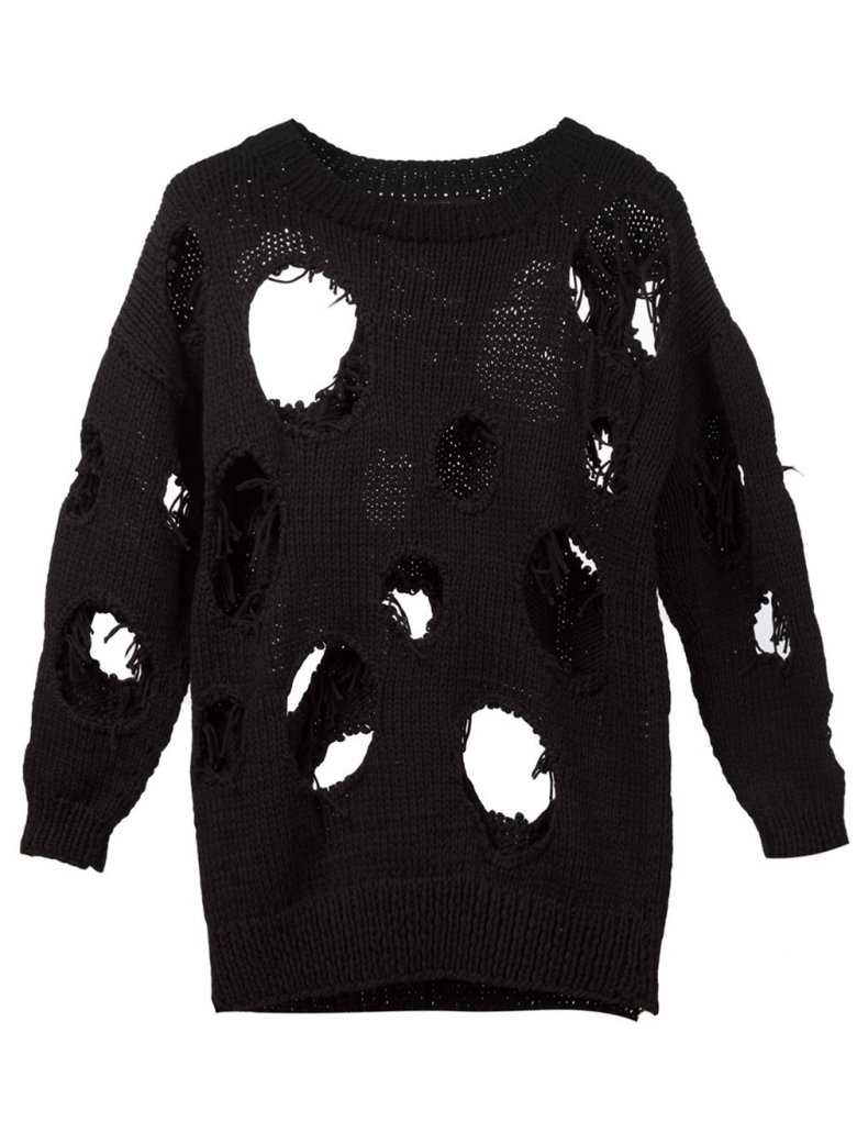 Distressed knit sweater pattern