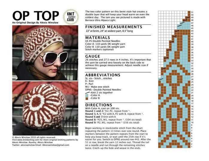 Knit hat pattern size 8 straight needles