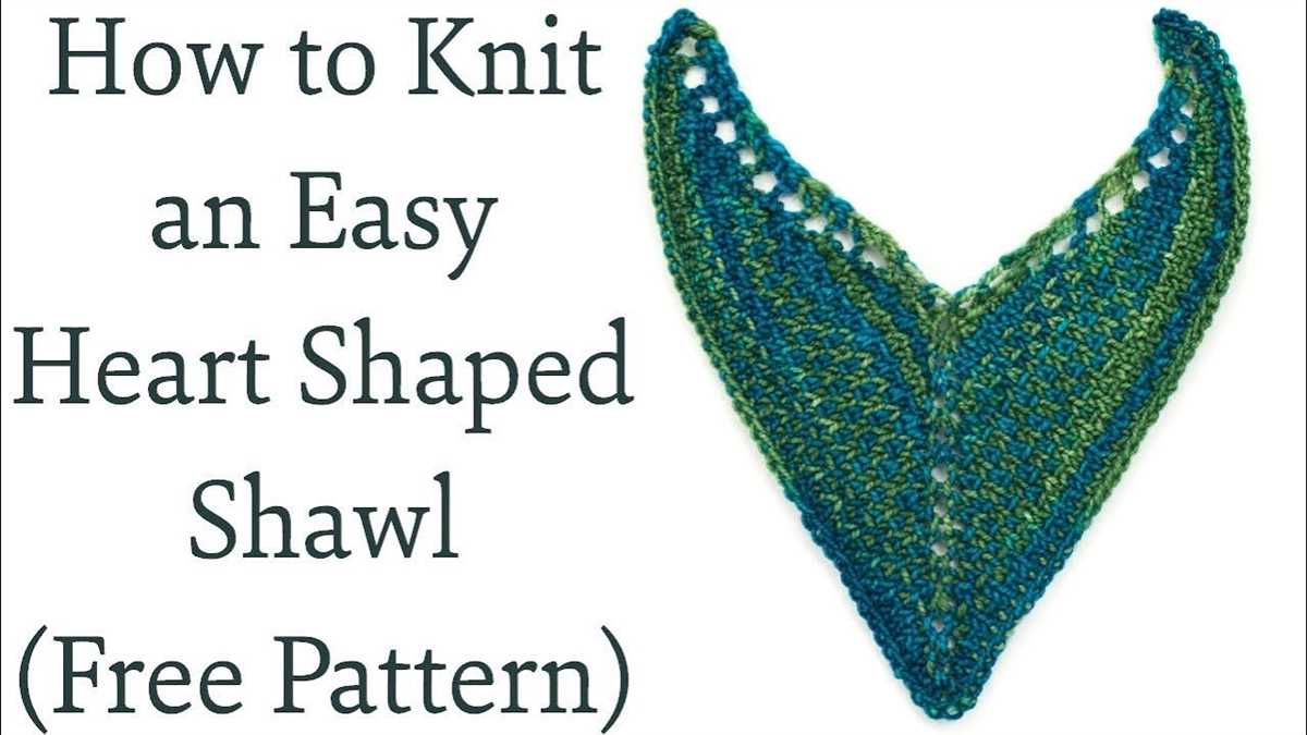 Heart shaped shawl knitting pattern