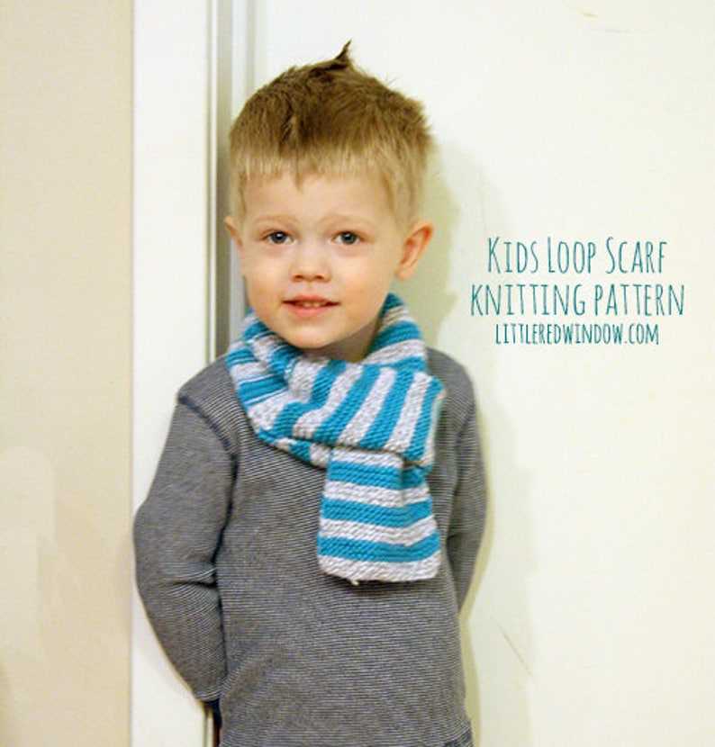 Knitting pattern for childrens scarf