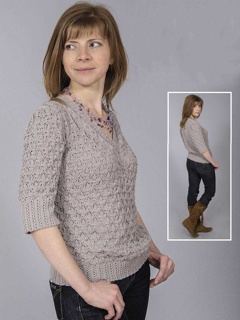 Ladies v neck knitting pattern