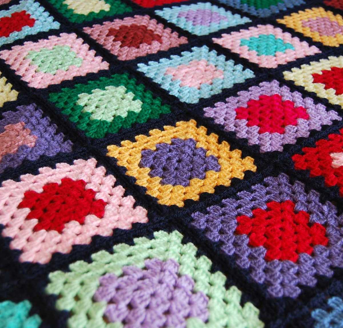 Knit granny square blanket pattern