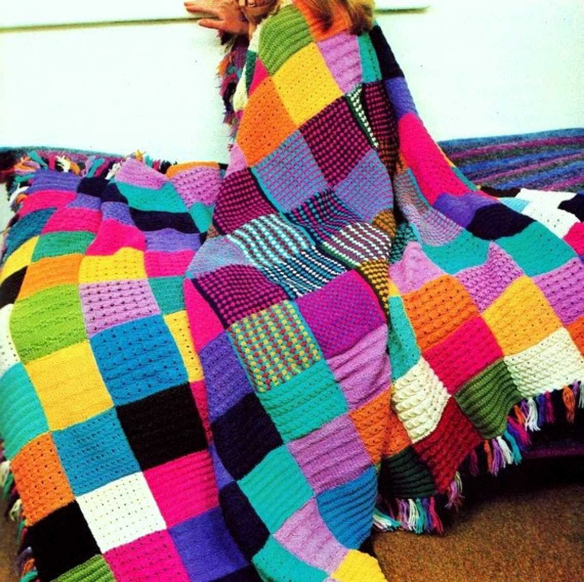 Knitting pattern for squares for blanket